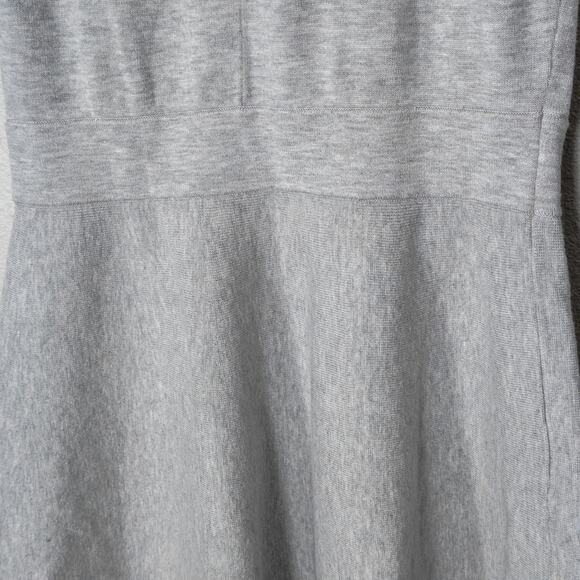 Milly Women’s Dress Small Minimalist Capsule Fit Flare Knit Gray Keyhole Neck - Picture 4 of 8